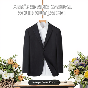 Chaqueta de Negocios Casual de Lujo para Hombre, Estilo Blouson, para Otoño, Color Sólido, Cierre de un Solo Botón, Tejido Transpirable de Lana Peinada Ligera - Product Image 2