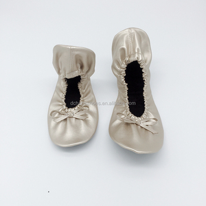 Ballerine Arrotolabili <span class=keywords><strong>da</strong></span> Donna OEM all'Ingrosso, Ballerine Dorate Pieghevoli per Regalo di Nozze - Product Image 5