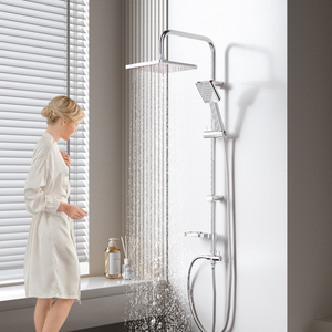 <span class=keywords><strong>Miscelatore</strong></span> Monocomando Cromato TOPWAY, Set Doccia a Pioggia a Parete, Soffione Doccia a Incasso in Ottone <span class=keywords><strong>per</strong></span> Acqua Calda/Fredda, <span class=keywords><strong>per</strong></span> Hotel e Ville - Product Image 1