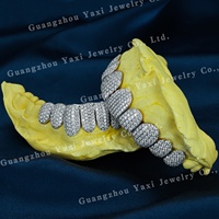 Grillz dentaire pour homme de haute qualité, serti de moissanite VVS taille brillant ronde, en argent S925 et or 10K 14K 18K, certifié par une tierce partie