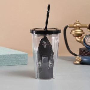 Halloween Christmas Series Double Wall <b>Straw</b> Cup Cartoon Summer Creative Style <b>Reusable</b> Plastic Tumbler with <b>Straw</b> for Holiday - Product Image 3