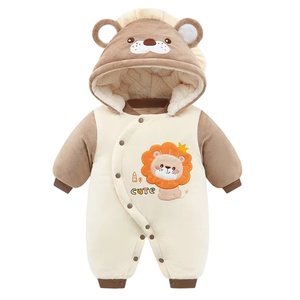 Romper Bayi Musim Dingin Berkerudung yang Lucu dan Hangat untuk Anak Laki-laki dan Perempuan, Pakaian Bayi untuk Merangkak - Product Image 1