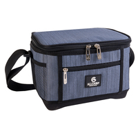 Sac isotherme 6 canettes (6L) avec fond en EVA, bandoulière, poche avant zippée, poches latérales en filet - Promotionnel, pique-nique, logo personnalisé