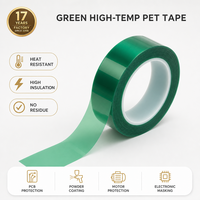 Ruban de masquage en polyester PET vert personnalisé, silicone simple face, imperméable, pour soudure de circuits imprimés, revêtement SMT, blindage