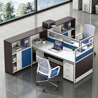Bureau de travail moderne de haute qualité pour personnel en open space avec armoire de rangement pour projet d'aménagement de bureau