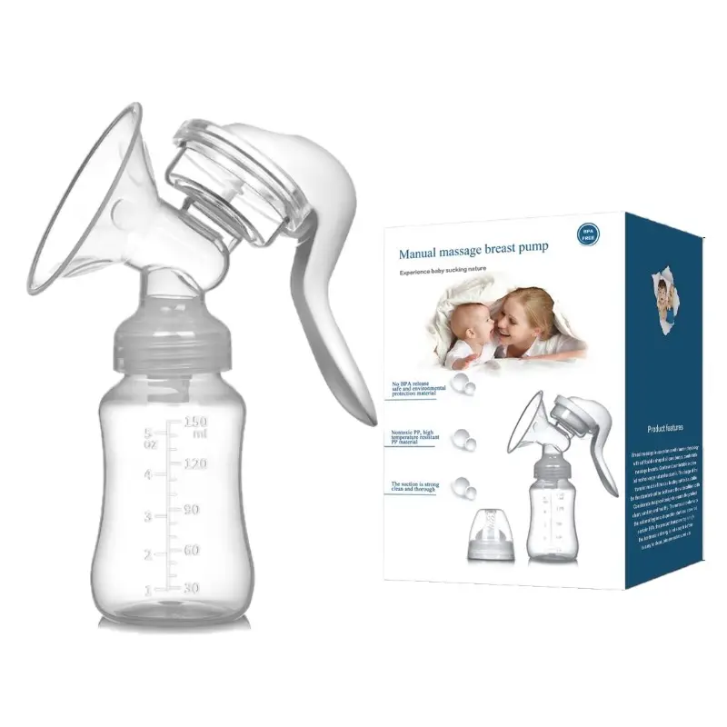 Eco-Friendly Maternal Breast Milk Pump Supplies BPA-free Pump Breasts Hands-Free Manual Breast Pump With Lid