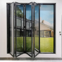 Puerta Plegable de Aluminio con Marco Estrecho, Puerta Interior para Habitaciones Pequeñas, Entrada con Vidrio Transparente, Perfil Delgado, Separador de Armario