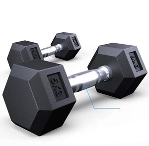 Trasporto per il fitness di peso esagonale rivestito di gomma di sollevamento pesi palestra <span class=keywords><strong>5</strong></span> <span class=keywords><strong>kg</strong></span> <span class=keywords><strong>manubri</strong></span> - Product Image 2