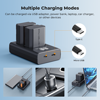 K&F Concept 2 Paket Baterai Isi Ulang NP-FZ100 2600mAh dan Set Pengisi Daya untuk Sony ZV-E1, ZV-E10ii, Alpha 9 II, A9S, FX3, FX30