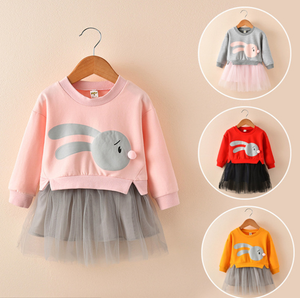 Ragazze dei bambini dei vestiti del fumetto del <span class=keywords><strong>coniglio</strong></span> t abiti camicia abbigliamento per bambini maglia del <span class=keywords><strong>vestito</strong></span> dal tutu - Product Image 1