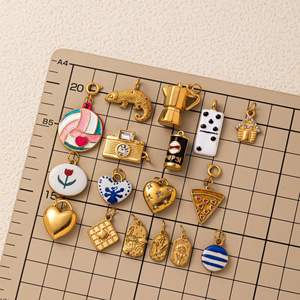 จี้รูปจระเข้รูปหัวใจพิซซ่ารูปหัวใจกาน้ำทำจากสแตนเลสแบบ DIY <span class=keywords><strong>ใหม่</strong></span> - Product Image 2