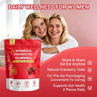 Gummies Probiotiques pour Femmes OEM Sans Sucre Végétaliennes 5 Milliards de CFU Saveur Canneberge Complément Alimentaire pour la Santé Féminine 60 Unités