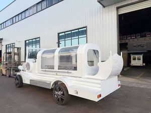 Cercueil électrique haut de gamme de luxe personnalisé à 4 roues, chariot funéraire rétro pour services religieux - Product Image 4