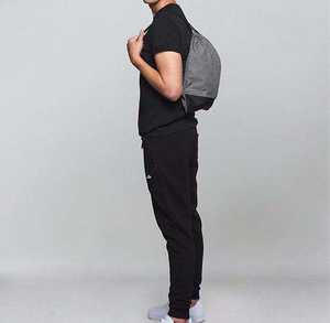 Versatile Grey Female Gym Sack Low MOQ Custom Pattern Polyester-Nylon <b>Bag</b> with Dry-<b>Wet</b> Compartments & Custom Tag - Product Image 4