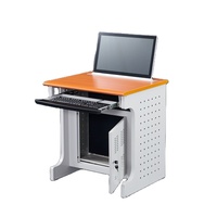 Bureau d'ordinateur extensible en métal et bois durable avec écran rabattable pour salle de classe et bureau, respectueux de l'environnement