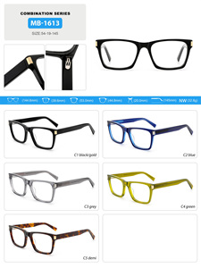 Fabrication chinoise directe, <span class=keywords><strong>NAKO</strong></span> MB-1611, lunettes de vue carrées en acétate de luxe, montures de lunettes tendance, lunettes de lecture unisexes - Product Image 6