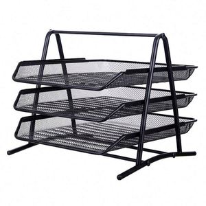 Organisateur de documents en maille écologique fabriqué en Chine, étagère à documents en métal, plateau à dossiers à 3 niveaux - Product Image 4