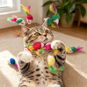 Juego de 15 Juguetes de Peluche de <span class=keywords><strong>Tom</strong></span> y Jerry para Gatos, Ratones Pequeños para que los Gatos Jueguen, Juguetes para Gatos para Autoentretenimiento, Juguetes para Estimular a los Gatos - Product Image 3