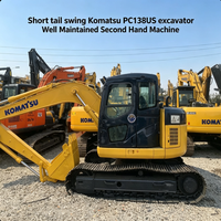 Excavatrice d'occasion Komatsu PC138us d'origine du Japon, prête à l'emploi, à bras court, pour projets de construction en espaces restreints ZX135US 135 140 313