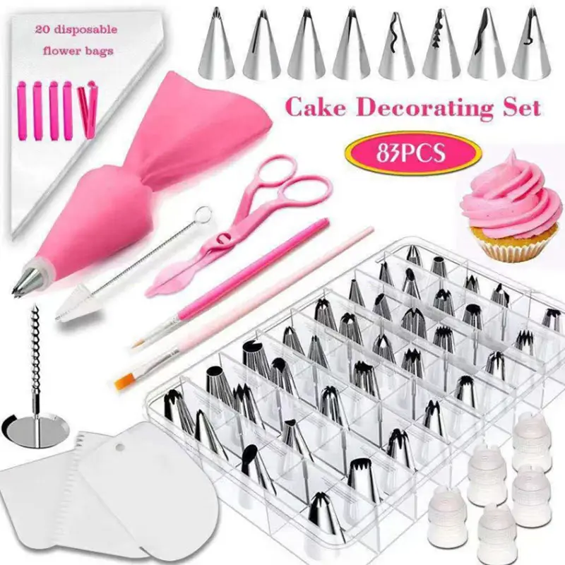 Keuken 83-delige Decoratiemondstuk Set Crèmekleurige Mondstuk Cake Decorateur Bakgereedschap