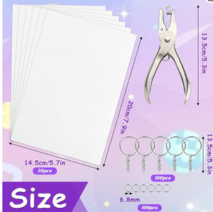 <span class=keywords><strong>Film</strong></span> thermorétractable transparent de haute qualité pour loisirs créatifs, idéal pour les ensembles artistiques, les breloques, les bijoux et les logos imprimés à jet d'encre - Product Image 3