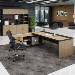Convertible Wooden Office Mesa e cadeira definida para CEO Gerentes e Executivos <span class=keywords><strong>Computer</strong></span> Furniture para Uso Doméstico - Product Image 5
