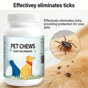 Compléments à mâcher pour animaux de compagnie : Soutien immunitaire, absorption rapide, naturel et sûr, multivitamines, minéraux et oméga 3 pour chats, contre les puces et les tiques - Product Image 6