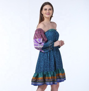 Robe de plage courte pour femmes, mode traditionnelle, imprimé naturel, tissu en coton, tenue élégante pour les fêtes, tenue d'automne - Product Image 2