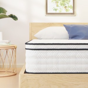 Queen Size Hybrid Mattress Pocket Spring <b>Memory</b> <b>Foam</b> Medium Firm Support Fiberglass-Free Pressure Relief Back Pain Better Hotel - Product Image 3