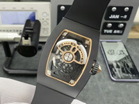 Montre mécanique automatique de luxe ultra-légère et ultra-fine en céramique noire de qualité supérieure, étanche, avec tourbillon, pour homme