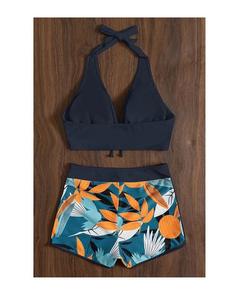 Conjunto de Bikini de Talle Bajo con Tirantes para Mujer, Traje de Baño Corto Estampado con Tanga, Ropa de Playa, Traje de Baño - Product Image 6