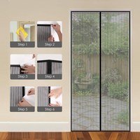 Moustiquaire magnétique pleine cadre moderne de haute qualité pour porte, installation facile, adhésive, en fibre de verre, lavable, écran souple