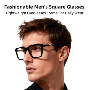 Monturas de Gafas al por Mayor, Monturas de Gafas de Acetato con Diseño Cuadrado Retro para Hombre, Logotipo Personalizado, Monturas de Gafas Ópticas - Product Image 2