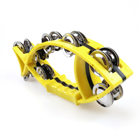 Handheld Percussion Rhythm Instrument Children Toy Fish Shaped Hand Rattles Bell Tambourines