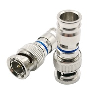 Connecteur RF Coaxial en laiton pour vidéosurveillance, connecteur mâle de 5mm, RG6, BNC