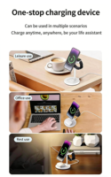 Support de chargeur sans fil universel 3 en 1, magnétique Qi2.2, refroidisseur portable, station de charge rapide pour téléphone, écouteurs, montre