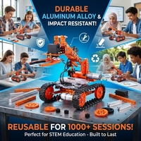 Kit Robot Éducatif STEM en Métal Créatif à Bras Mécanique Auto-Équilibré et Programmable pour l'Ingénierie DIY avec Syllabus
