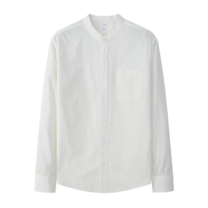 Camisa informal <span class=keywords><strong>de</strong></span> algodón con <span class=keywords><strong>cuello</strong></span> <span class=keywords><strong>redondo</strong></span> para <span class=keywords><strong>hombre</strong></span>, camisa <span class=keywords><strong>de</strong></span> negocios <span class=keywords><strong>de</strong></span> primavera y otoño para <span class=keywords><strong>hombre</strong></span>, camisa <span class=keywords><strong>de</strong></span> manga larga con <span class=keywords><strong>cuello</strong></span> levantado, camisa <span class=keywords><strong>de</strong></span> Color sólido - Product Image 3