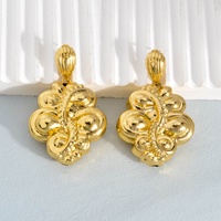 Nouvel ensemble de bijoux en laiton plaqué or 18 carats à la mode pour femme, boucles d'oreilles, pendentif, collier, style hip-hop, cadeau de mariage