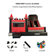 Château gonflable en PVC de qualité commerciale avec double toboggan pour enfants - Utilisation en extérieur, jardin et fête foraine