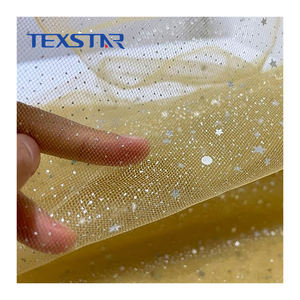 투투 스커트 장식을위한 100% 폴리 에스테르 반짝이 티서스 스타 문 얇은 명주 그물 원단 - Product Image 2