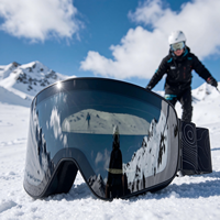 Lunettes de ski sportives à monture intégrale magnétique avec verres photochromiques anti-buée en polycarbonate, protection UV, logo personnalisé et étui à lunettes