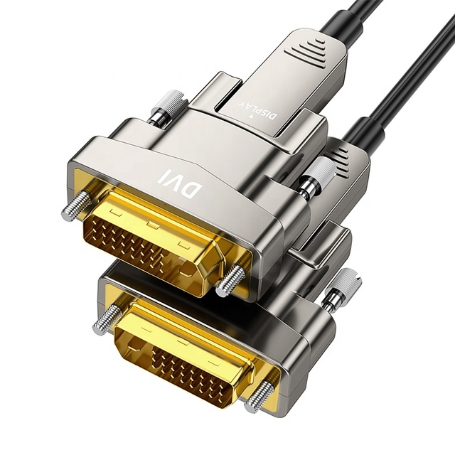 4K Optical Fiber DVI Cable DVI-D to DVI-D 24+1 with Flexible PVC Jacket for Gaming Laptops HDTV Projector and Speaker