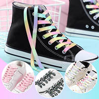 Lacets plats personnalisés en polyester imprimé de 8 mm de large, motif cœur arc-en-ciel et léopard, pour remplacement de lacets de baskets, vente en gros