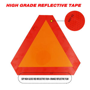 Emblemas de Vehículos de Movimiento Lento con Base Naranja y Borde Reflectante, Material Reflectante de Alta Visibilidad - Product Image 5