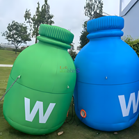 Modelo de botella de medicina inflable de marca personalizada con forma de botella de bebida inflable réplicas para promoción de publicidad de productos