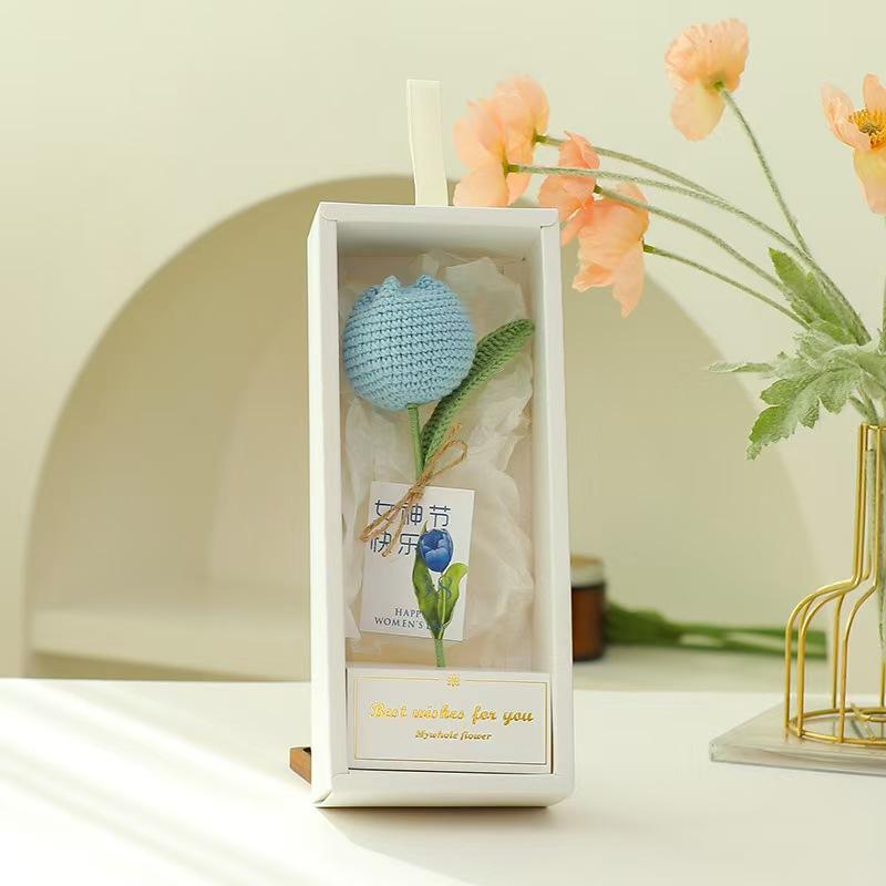 ทิวลิปสีฟ้าอ่อน+กล่องของขวัญ