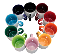 Mug à café en céramique personnalisé de 11 oz avec couleur de bord intérieur et photo par sublimation