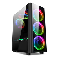 AntarcChill New Computer Cabinet Cooling Fan and RGB Chassis Pc With Tempered Glass Good Quality Pc Black Desktop Stock Pc Case