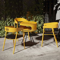 Meubles de restaurant au design industriel en métal de type fût d'huile : Table haute de bar et chaises, Tables de bar hautes et chaises hautes